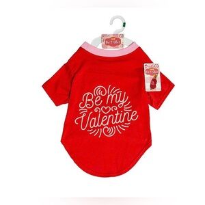 Woof Be My Valentine Red pet shirt, size Large - NWT